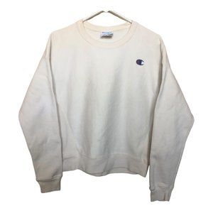 Champion Vintage Reverse Weave Crew Neck Sweatshirt Off White Men's Medium